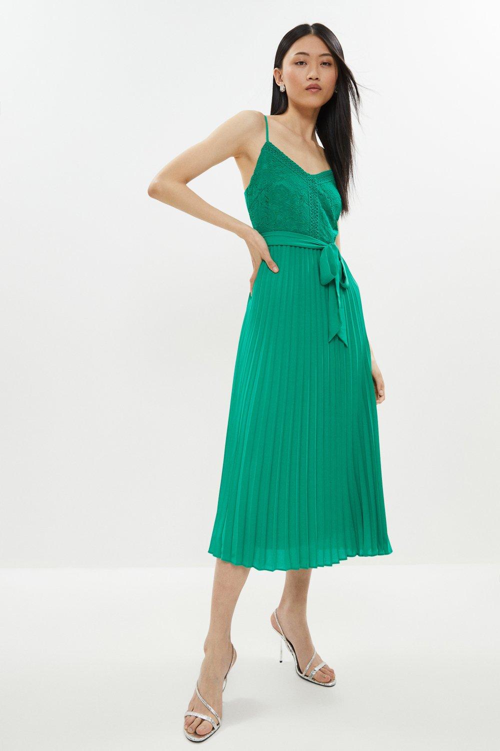 Cami pleated midi dress sales